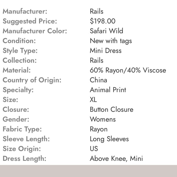 Rails Tan & Cream Jasmine Smocked Long Sleeve Dress in Snakeskin - Picture 9 of 16